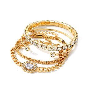 Gold or Silver Plated Dainty Layered Chain Bracelets